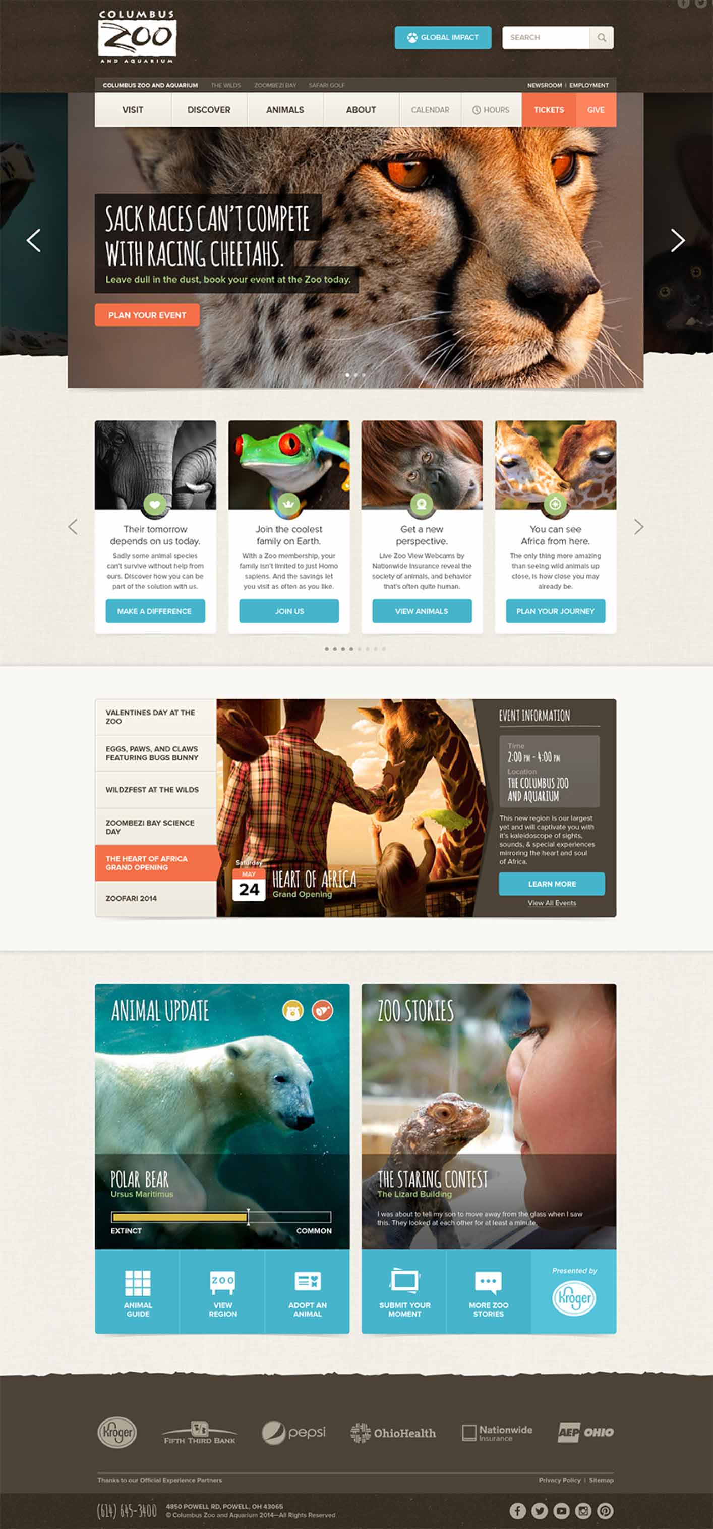 Columbus Zoo Website - Full Screenshot